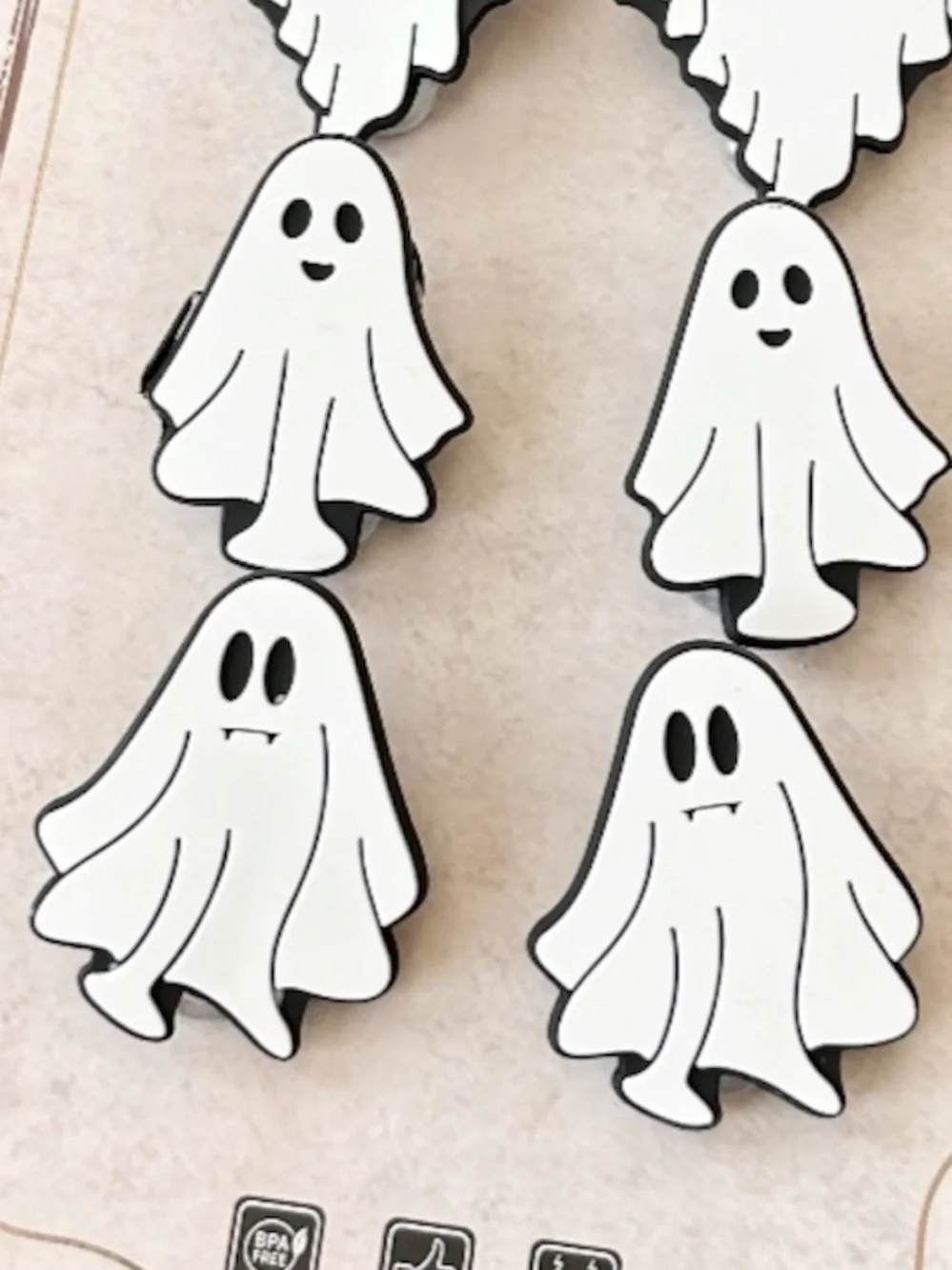 New CWC Cute HALLOWEEN GHOST DESIGN BAG CLIPS Set/8 With Magnetic Back